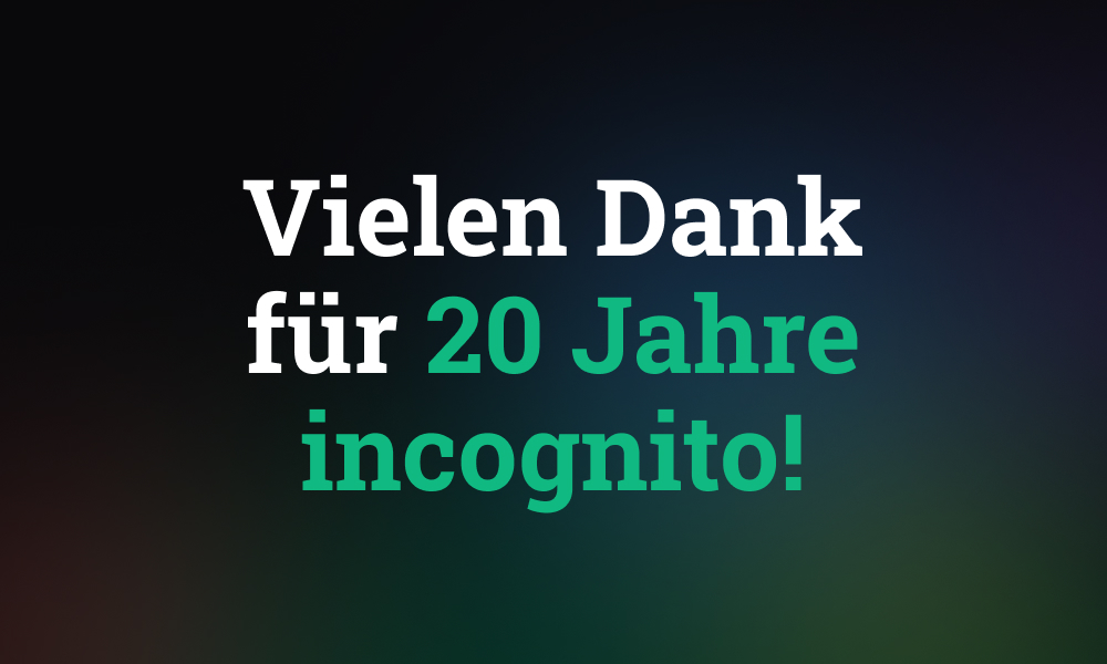 20 Jahre incognito digitale lösungen – Zwei Jahrzehnte Innovation und Wachstum